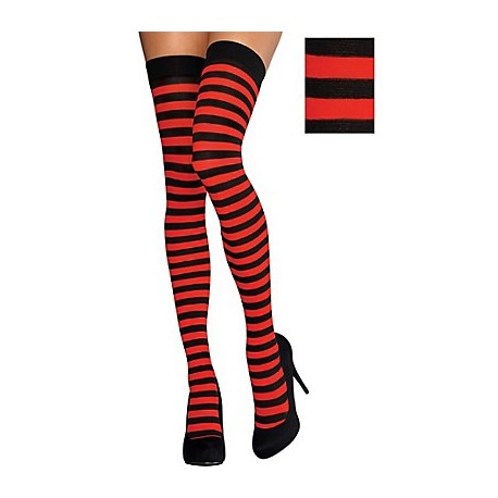 Medias de Liga ,Rayas rojas y negras