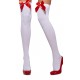 Medias de Liga,  Blancas con lazo rojo