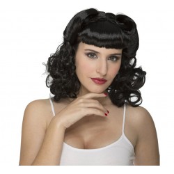 Peluca años 50,negra