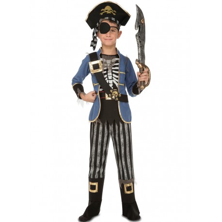 Disfraz de Pirata, Corsario, Grumete o Bucanero Esqueleto .Talla 5-6 años.