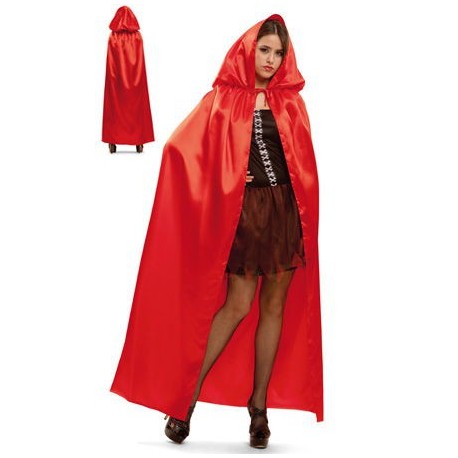 Capa roja brillante con capucha,unisex-Halloween o Carnaval