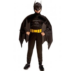 Disfraz Batman o Black Man ,superheroe-musculado,talla 3-4