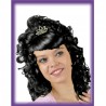 Peluca  Negra Rizada,Con Corona