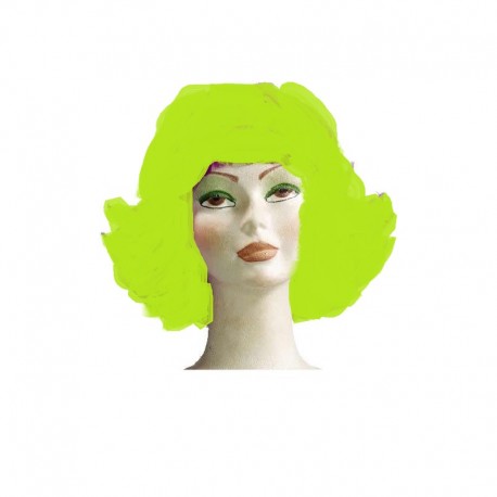 Peluca Samantha Verde, Con Flequillo.