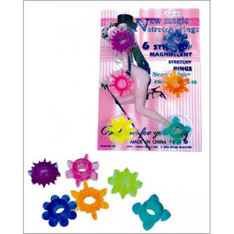 6 Anillos-anillas colores para el  pene 